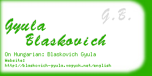 gyula blaskovich business card